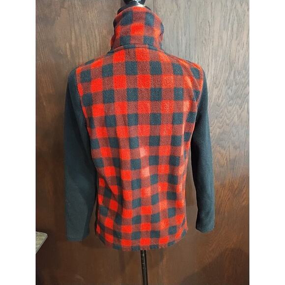 Chaps Womens Small 1/4 Zip Fleece Pullover Sweater Fleece Buffalo Check Plaid - Picture 4 of 6